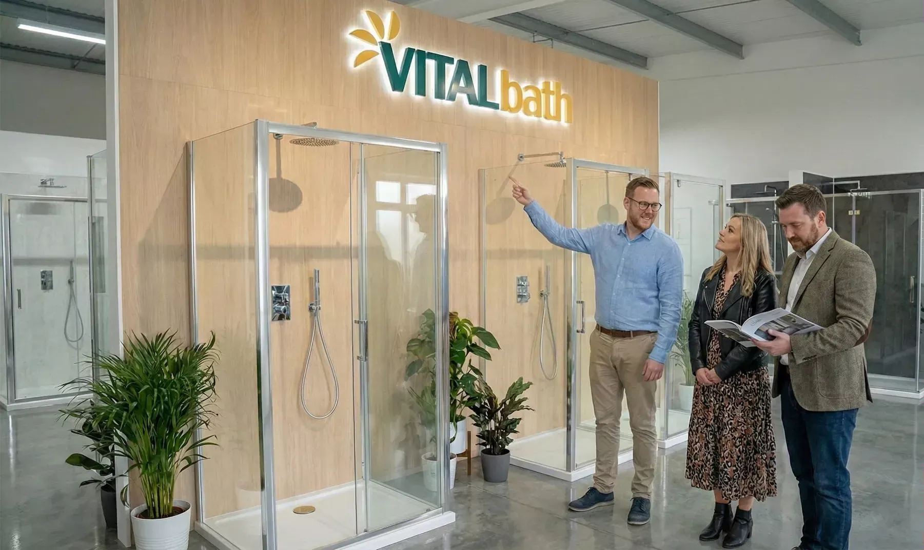 Mampara Vital-Bath instalada en baño moderno y accesible en Madrid