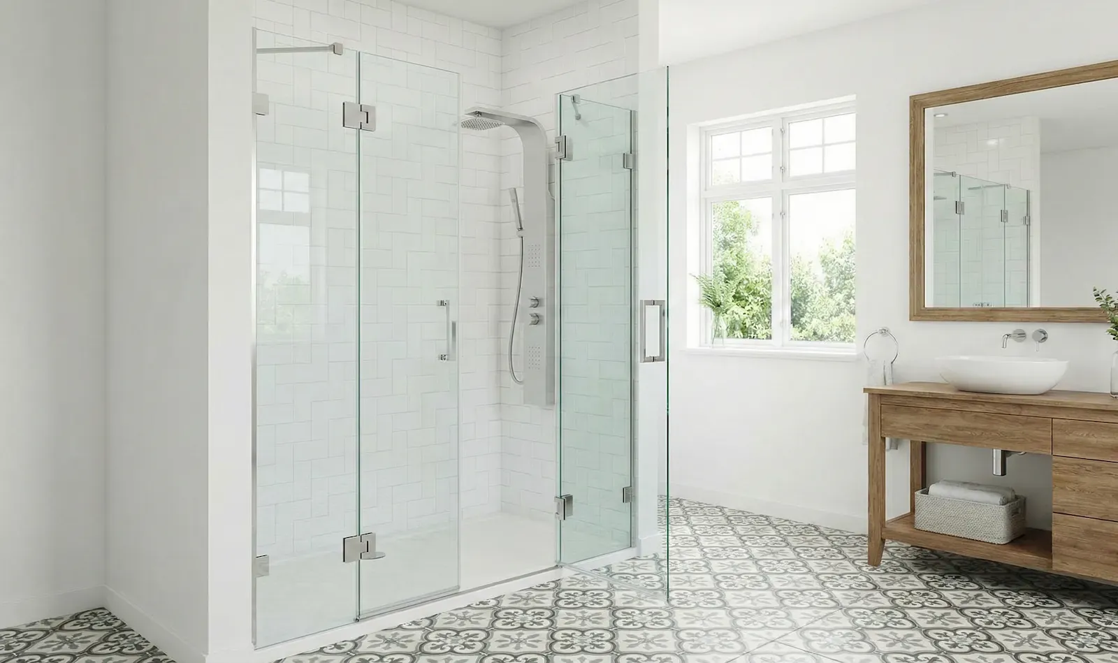 Mampara batiente instalada en Getafe